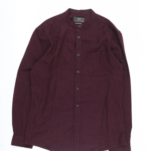 Marks and Spencer Men's Red Band Collar Shirt M