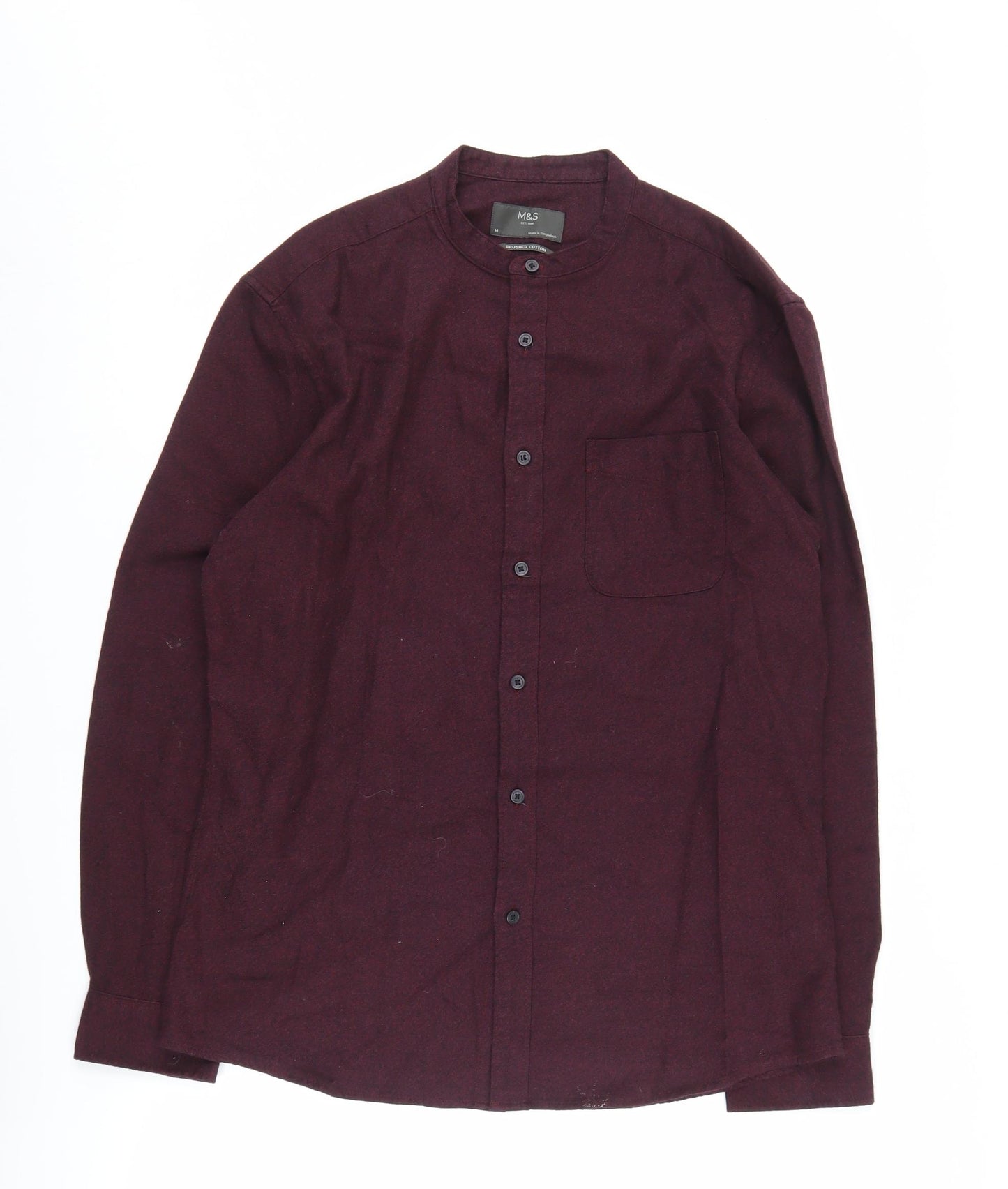 Marks and Spencer Men's Red Band Collar Shirt M