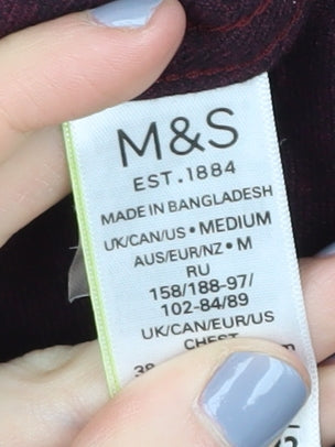 Marks and Spencer Men's Red Band Collar Shirt M