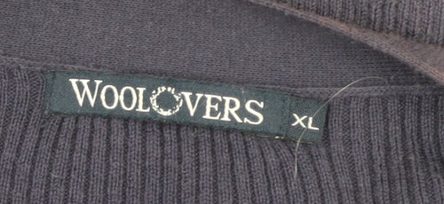 WoolOvers Women's Black XL Cardigan V-Neck Knitwear