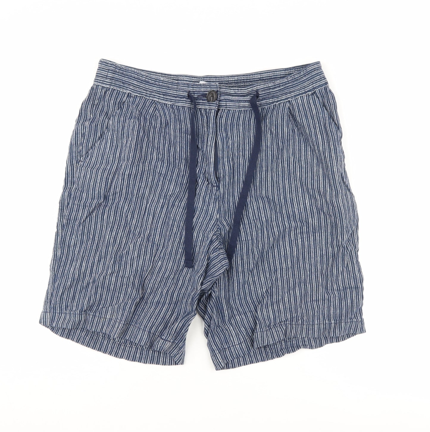Next Women's Blue Striped Casual Shorts 14
