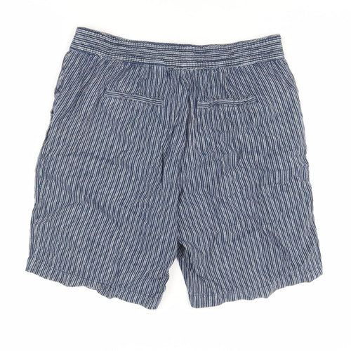 Next Women's Blue Striped Casual Shorts 14