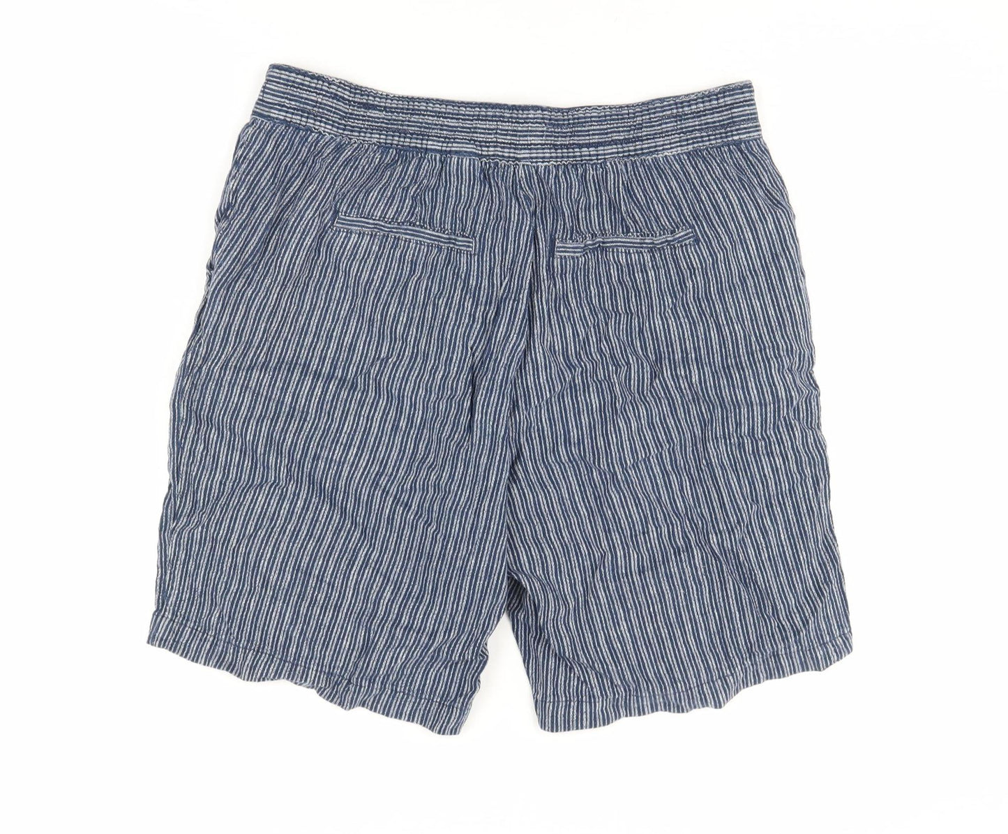 Next Women's Blue Striped Casual Shorts 14