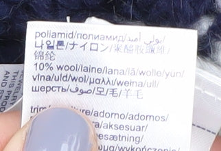 Tommy Hilfiger Women's Blue Striped Chunky Knit Jumper L