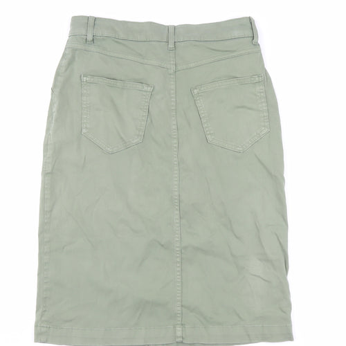 Marks and Spencer Women's Green Knee Length Skirt, Size 8