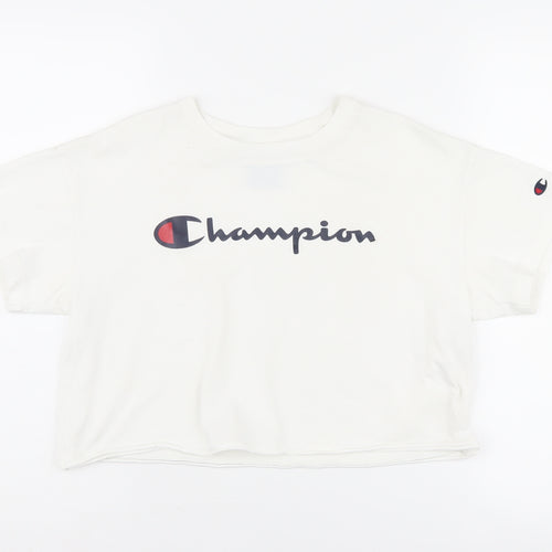 Champion Unisex White XS Basic T-Shirt Sports Logo
