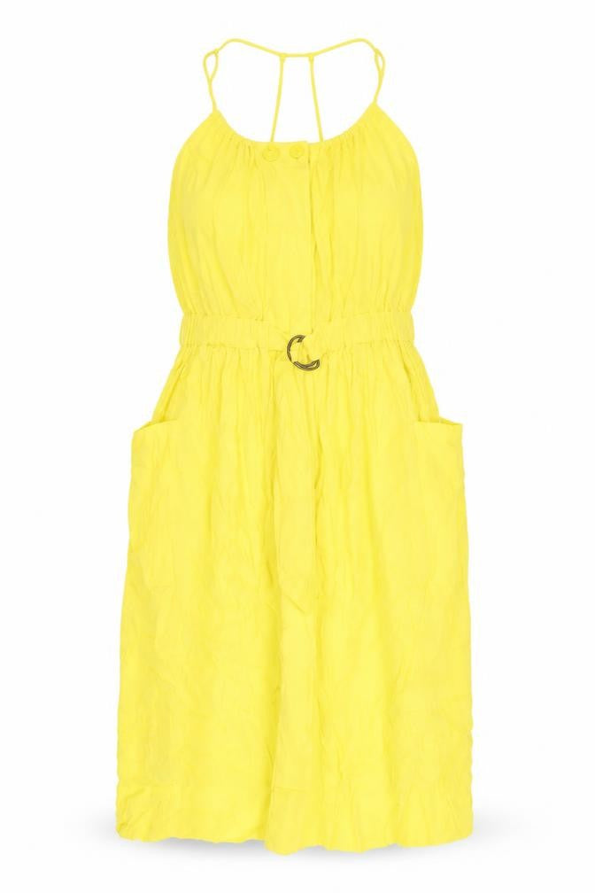 Finery Women's Yellow Slip Dress, Size 10, Casual Spring