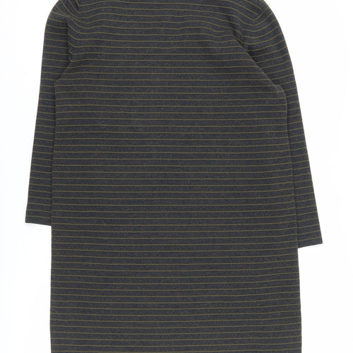 Great Plains Women's Black Striped Long Sleeve Dress M
