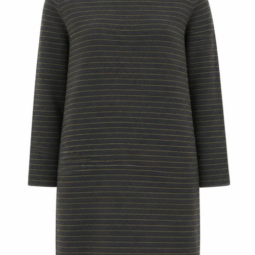 Great Plains Women's Black Striped Long Sleeve Dress M