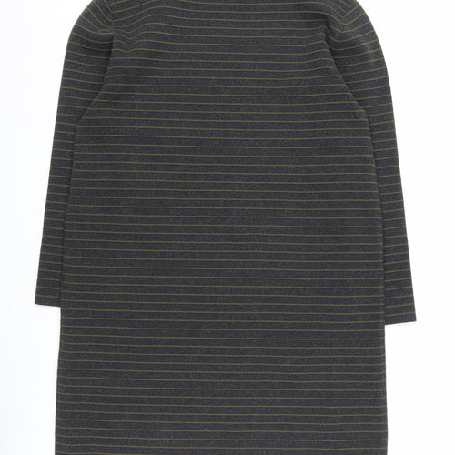 Great Plains Women's Black Striped Long Sleeve Dress M