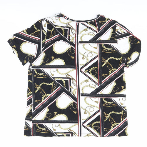 River Island Women's Black Geometric Beaded T-Shirt, Size 12