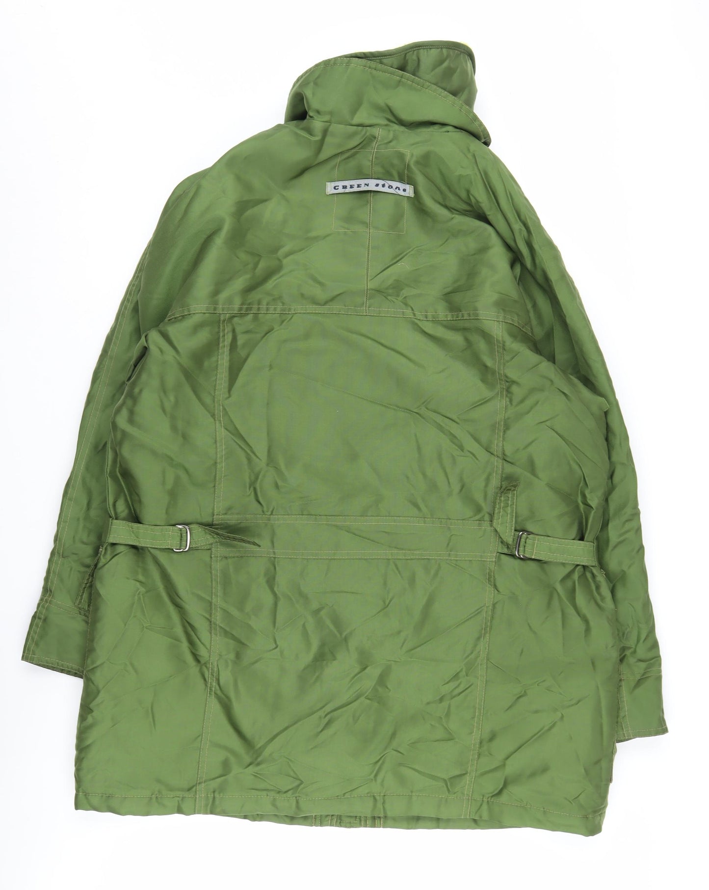 Green Stone Men's Green Long Jacket, Size 40, Casual