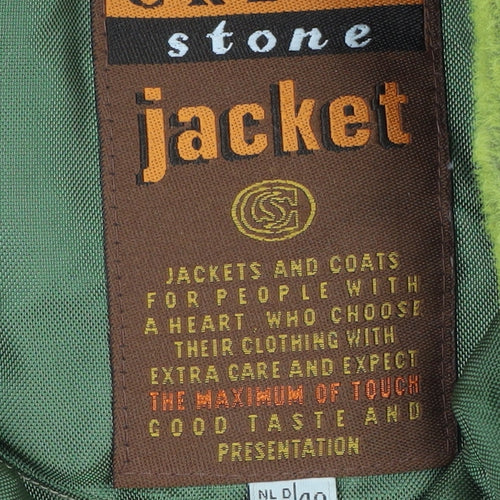 Green Stone Men's Green Long Jacket, Size 40, Casual