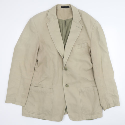 Marks and Spencer Men’s Beige Blazer, Size 42, Cotton