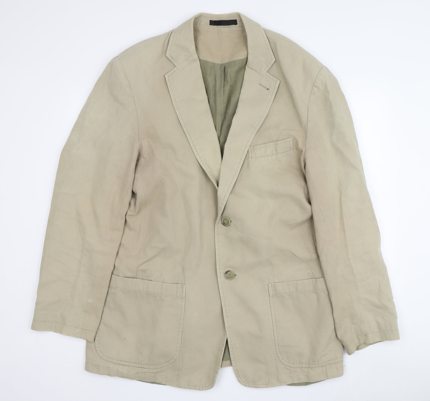 Marks and Spencer Men’s Beige Blazer, Size 42, Cotton