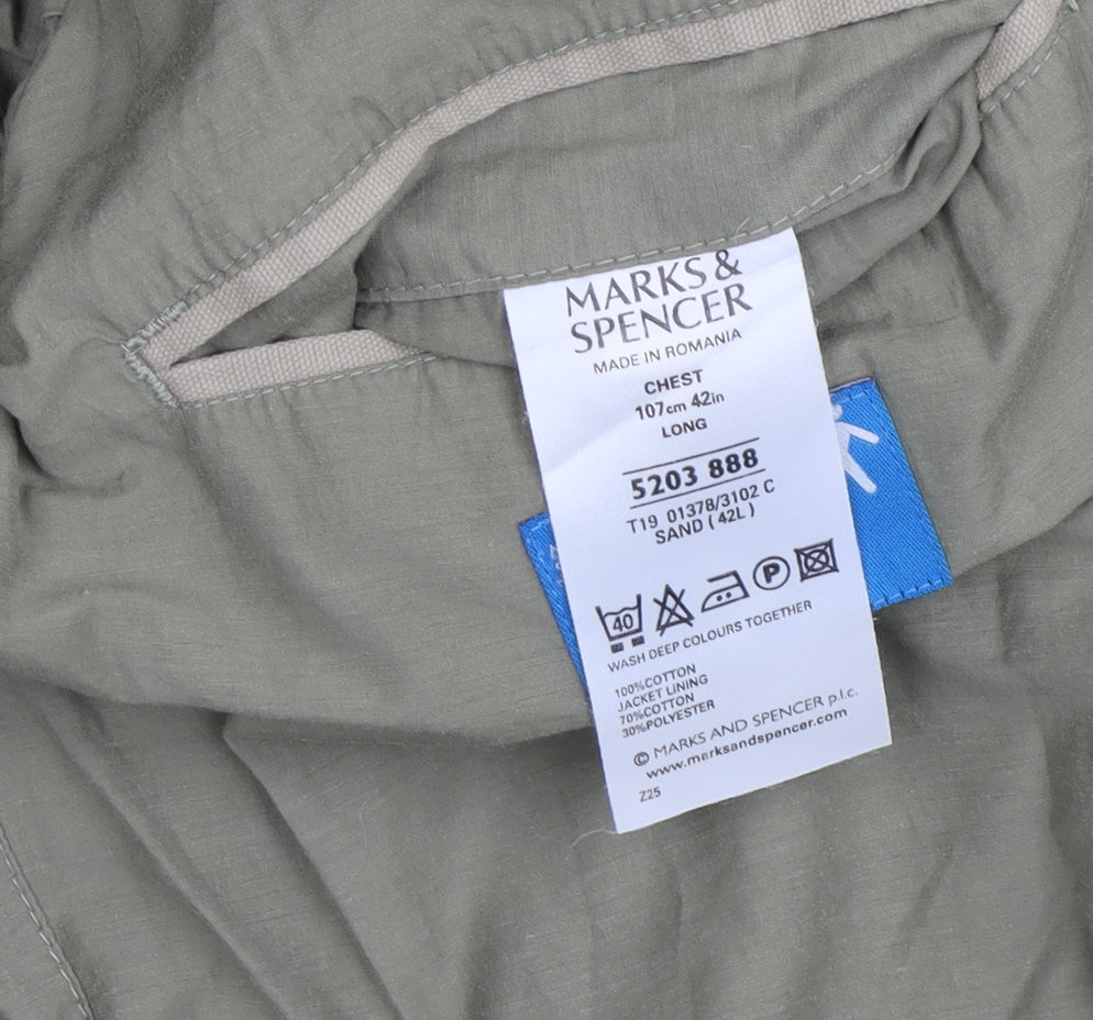Marks and Spencer Men’s Beige Blazer, Size 42, Cotton