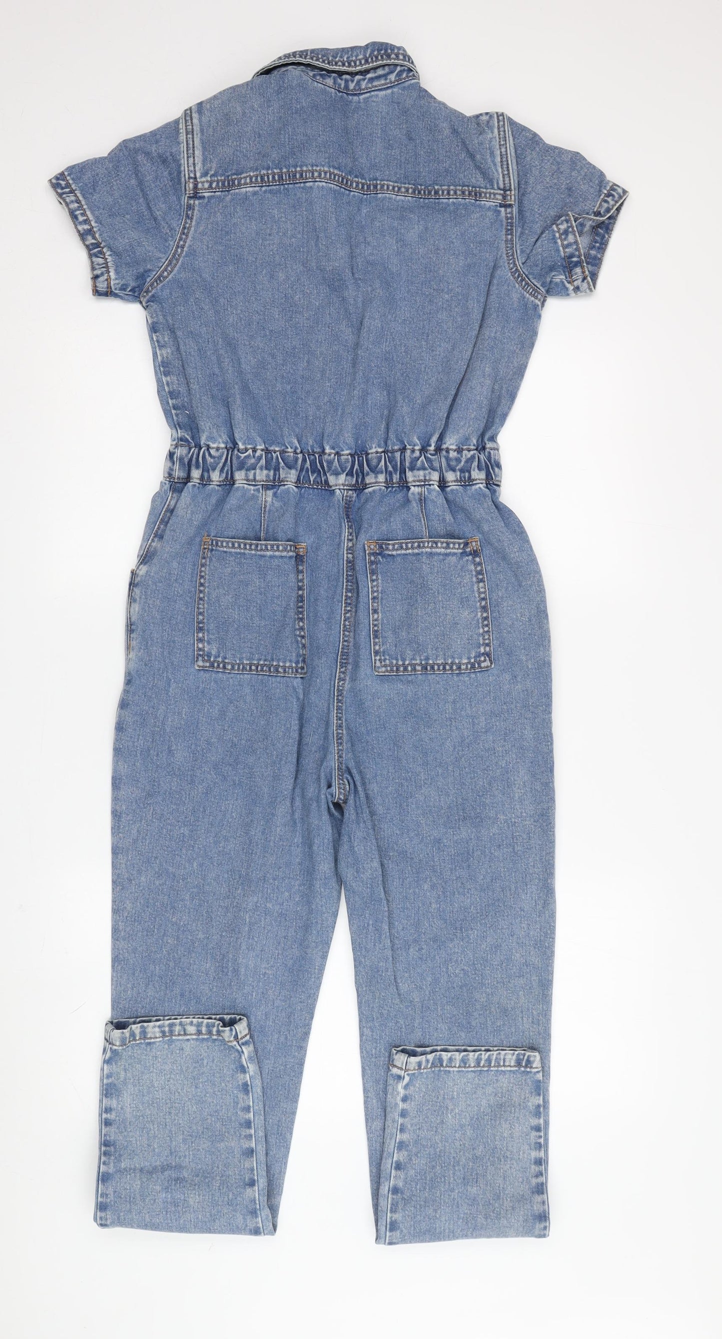 George Girls Blue Denim Jumpsuit 11-12 Years Short Sleeve