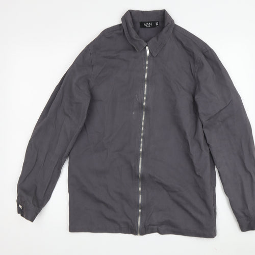 Boohoo MAN Men's Grey XS Basic Zip Jacket