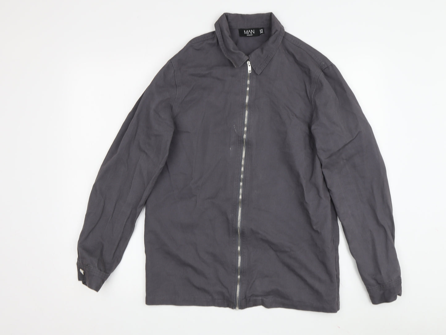 Boohoo MAN Men's Grey XS Basic Zip Jacket