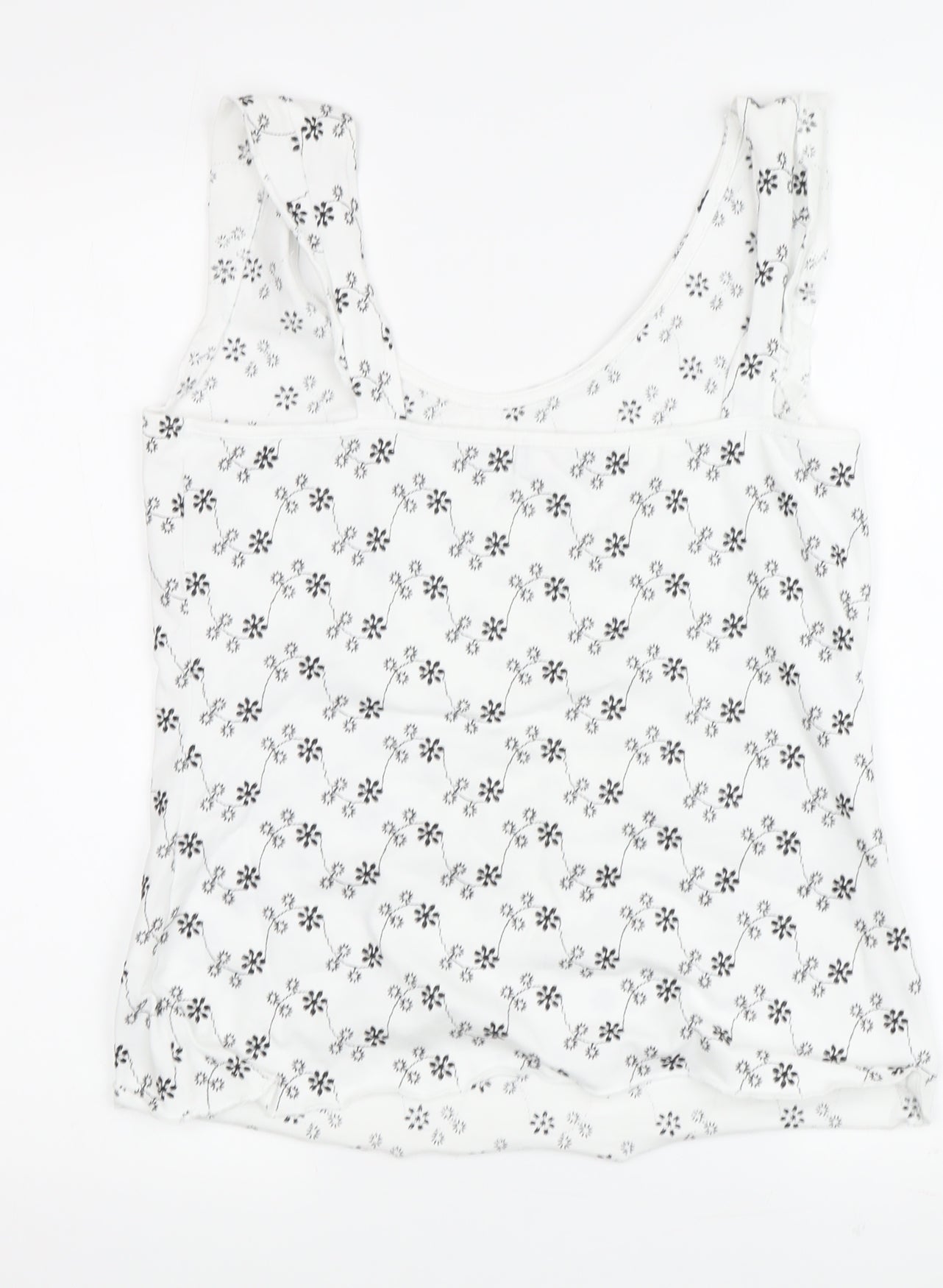 Per Una Women's White Floral Tank Top Size 12
