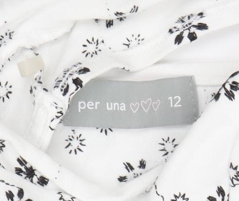 Per Una Women's White Floral Tank Top Size 12