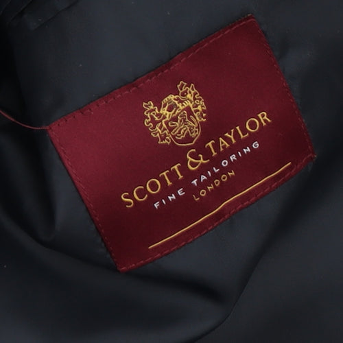 Scott & Taylor Men's Black Blazer, 44R, Business Formal