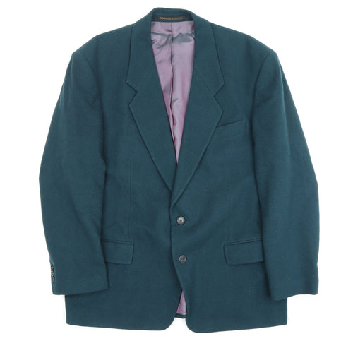 Marks and Spencer Men's Green Wool Blazer, 44 in, Formal Jacket