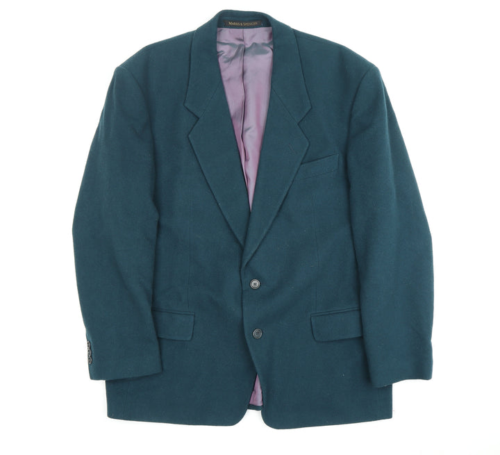 Marks and Spencer Men's Green Wool Blazer, 44 in, Formal Jacket