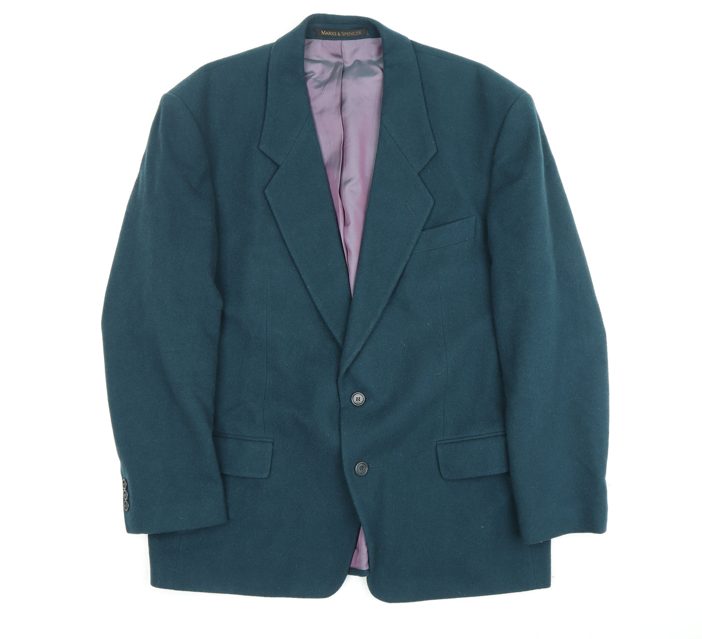 Marks and Spencer Men's Green Wool Blazer, 44 in, Formal Jacket