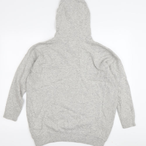 Superdry Women's Grey Hooded Pullover Jumper Size 12