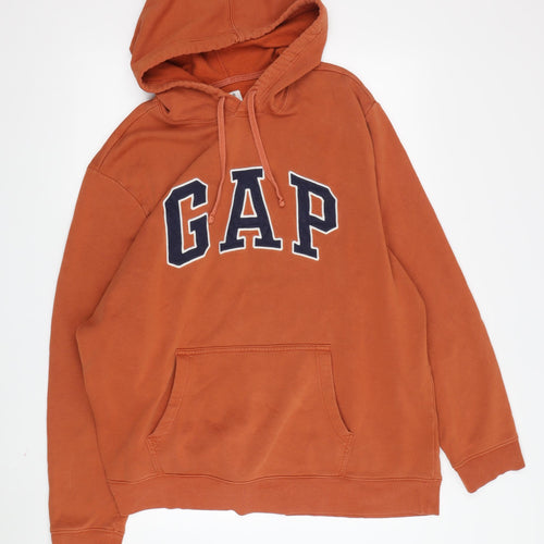 GAP Men’s Orange Logo Hoodie XL - Warm & Trendy