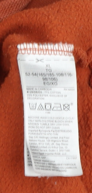 GAP Men’s Orange Logo Hoodie XL - Warm & Trendy