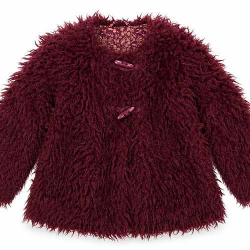 Next Girls Red Acrylic Coat, 2-3 Years, Autumn-Winter