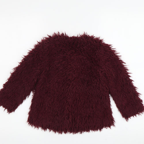 Next Girls Red Acrylic Coat, 2-3 Years, Autumn-Winter