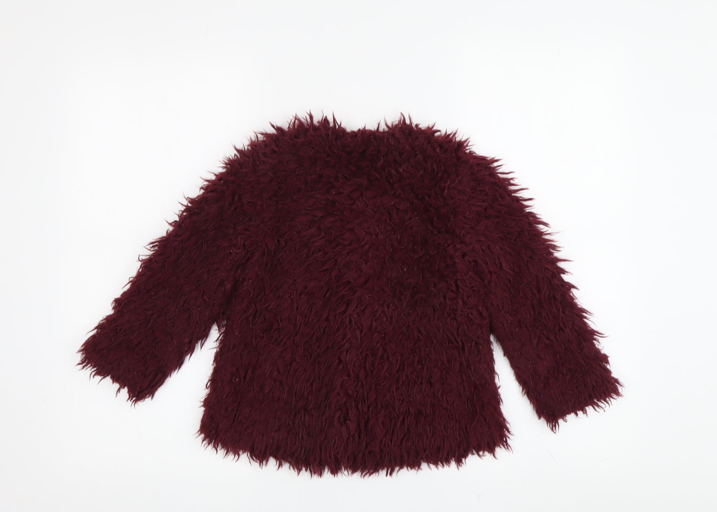 Next Girls Red Acrylic Coat, 2-3 Years, Autumn-Winter