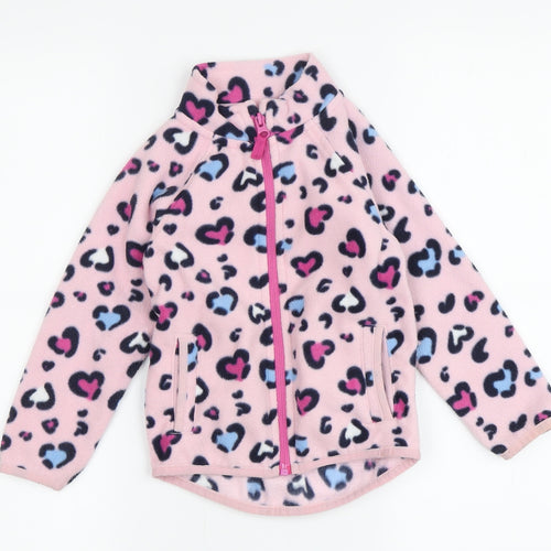 St Bernard Girls Pink Animal Print Fleece Jacket - Size 2-3 Years