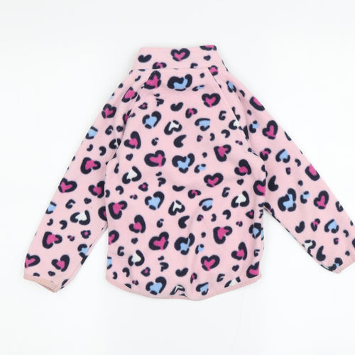 St Bernard Girls Pink Animal Print Fleece Jacket - Size 2-3 Years