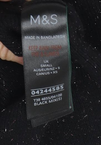 Marks and Spencer Women's Black Midi Sheath Dress Size S