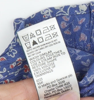 Marks and Spencer Girls Blue Floral Mini Skort M