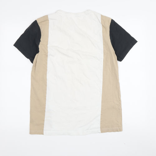 Peacocks Men's Colourblock T-Shirt - M, Beige/Black/White