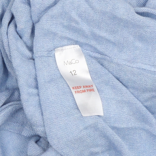 M&Co Women's Blue Cardigan, Size 12, Cotton Blend