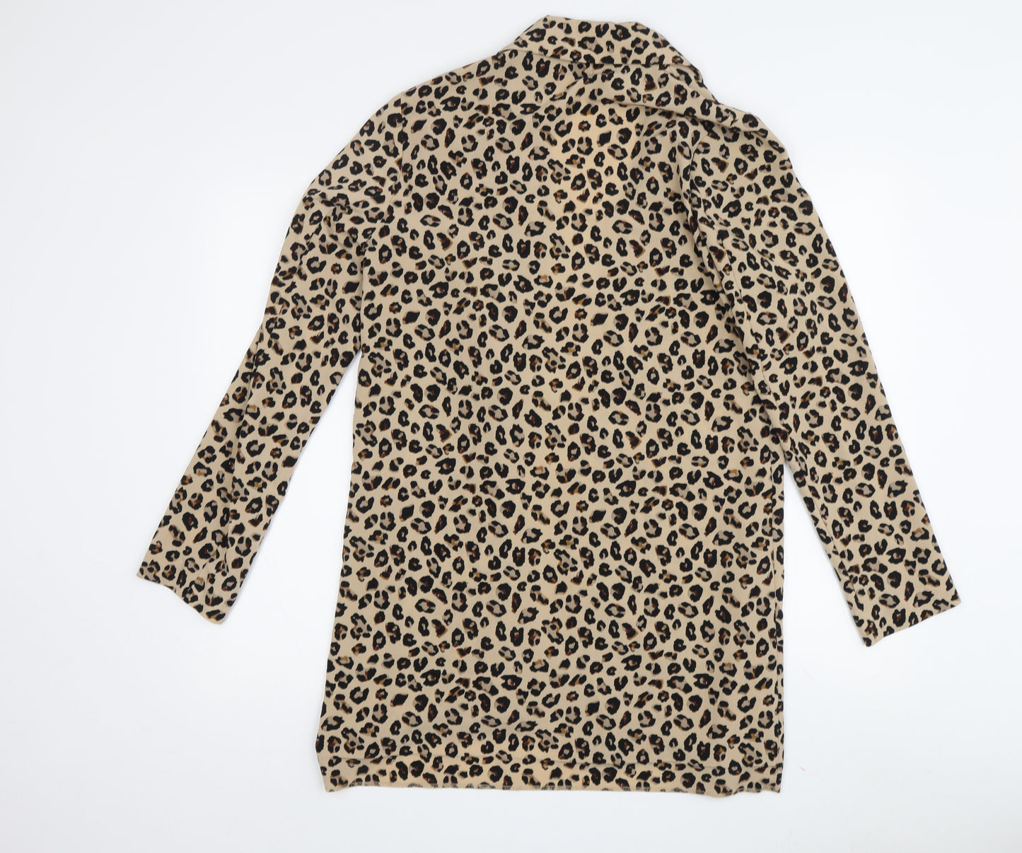 Stradivarius Women's Beige Animal Print Coatigan Size 10