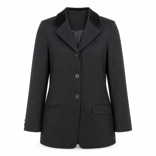 Front view of Dublin Women's Black Blazer, size 14, Classic Fit