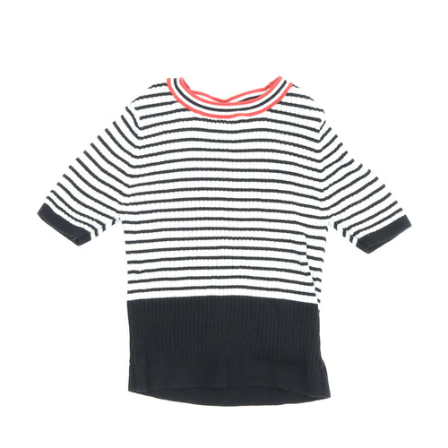 Topshop Women's Black Striped Pullover Jumper Size 6