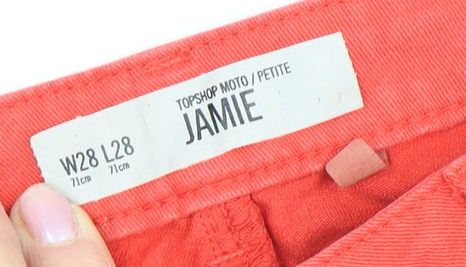 Topshop Women’s Red Ankle Jeans Petite Size 6