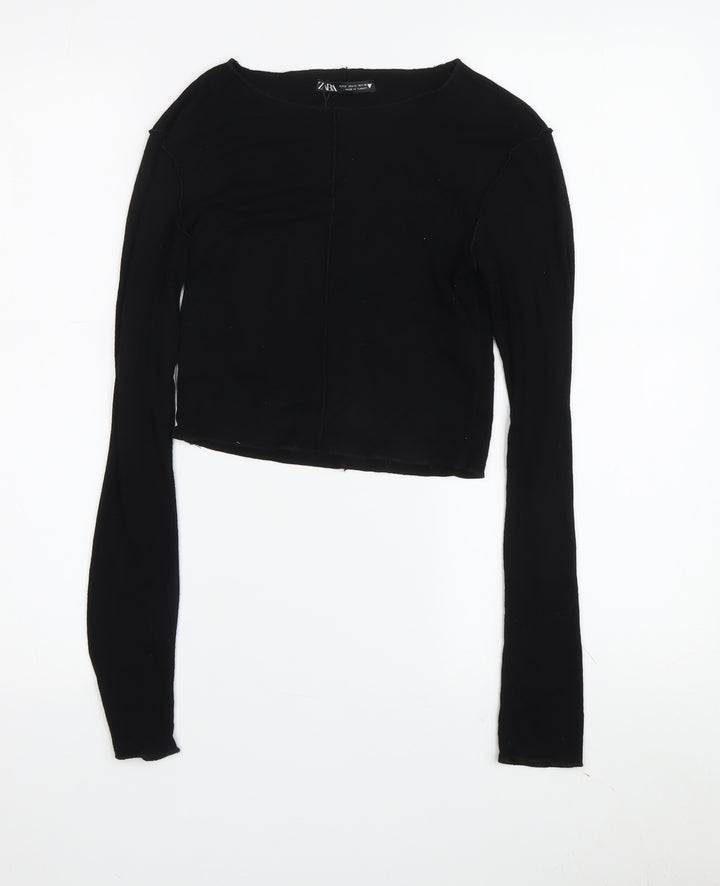 Zara Women’s Black Pullover Jumper S Slim Fit