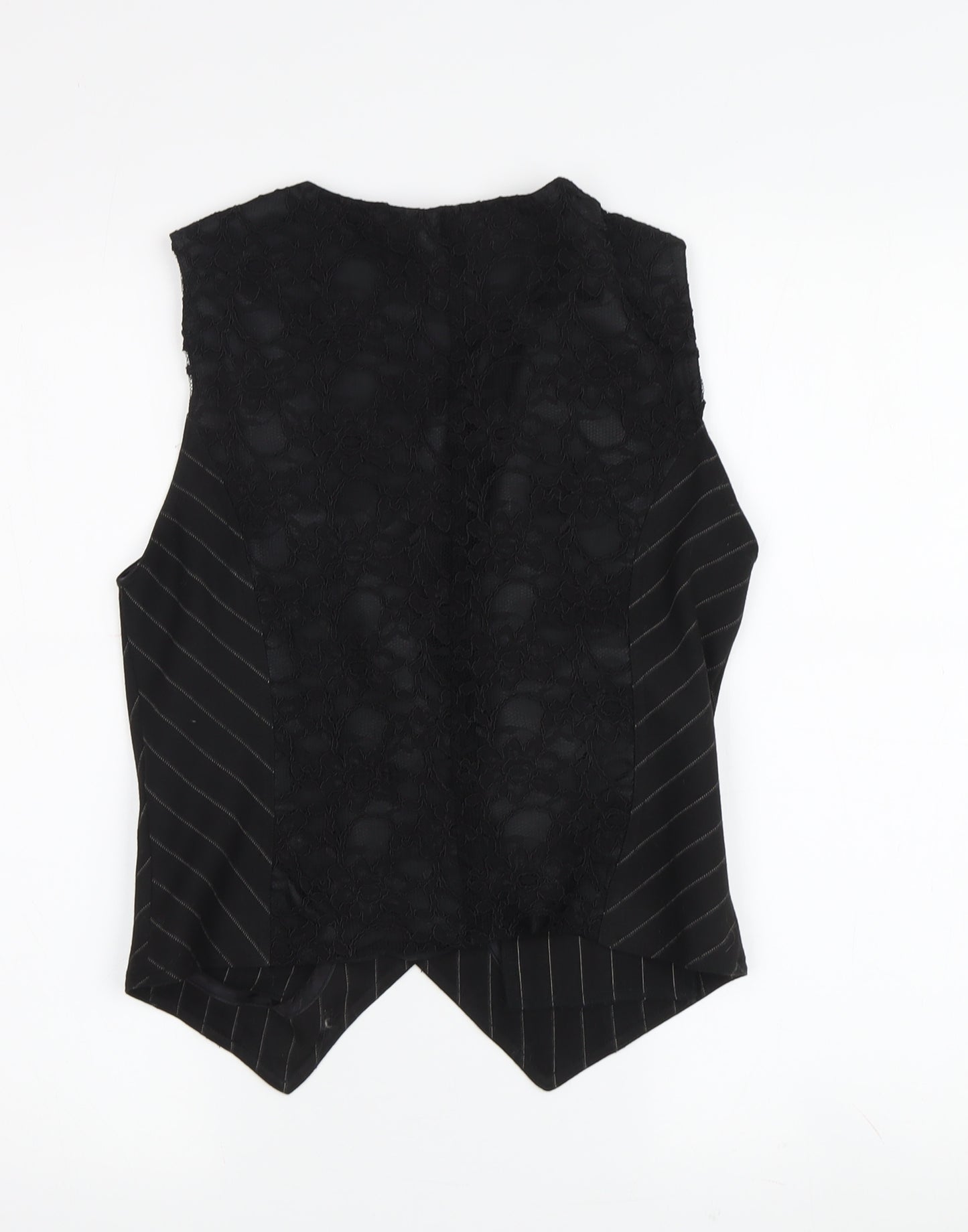 New Look Women's Black Striped Waistcoat Size 14