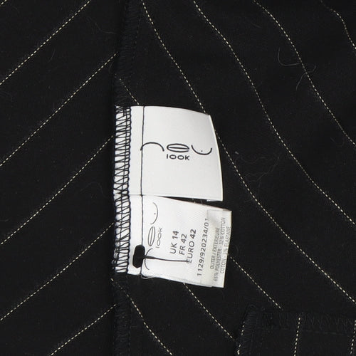 New Look Women's Black Striped Waistcoat Size 14