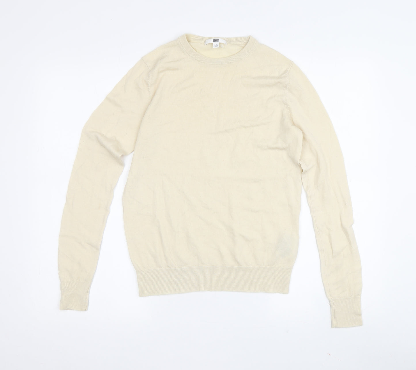 Uniqlo Women's Ivory Wool Pullover Jumper, Size S