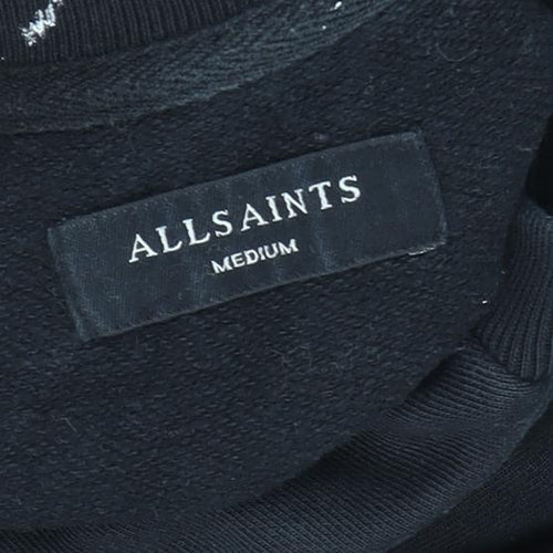 AllSaints Men's Black M Pullover Sweatshirt, Logo Accents